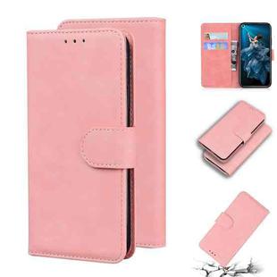 For Huawei nova 5T / Honor 20 Skin Feel Pure Color Flip Leather Phone Case(Pink)