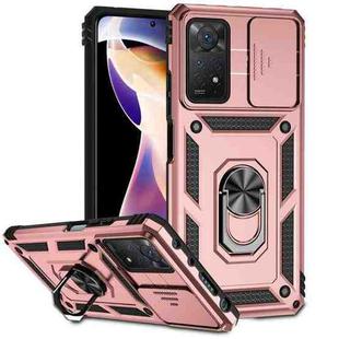 For Xiaomi Redmi Note 11 Pro Global Sliding Camshield Holder Phone Case(Rose Gold)