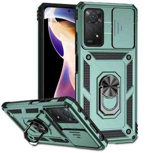 For Xiaomi Redmi Note 11 Pro Global Sliding Camshield Holder Phone Case(Dark Green)