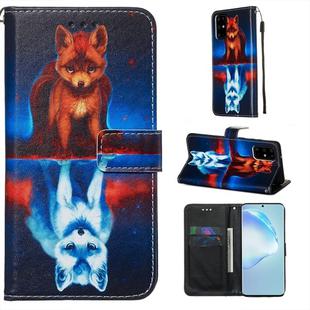 For Galaxy S20+ Colored Drawing Pattern Plain Weave Horizontal Flip Leather Case with Holder & Card Slot & Wallet&Lanyard(Fox)