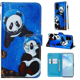For Galaxy S20+ Colored Drawing Pattern Plain Weave Horizontal Flip Leather Case with Holder & Card Slot & Wallet&Lanyard(Undersea Panda)