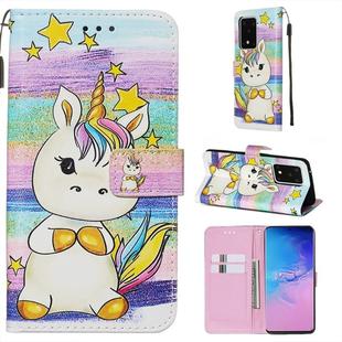 For Galaxy S20 Ultra Colored Drawing Pattern Plain Weave Horizontal Flip Leather Case with Holder & Card Slot & Wallet&Lanyard(Spiral Pony)