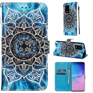 For Galaxy S20 Ultra Colored Drawing Pattern Plain Weave Horizontal Flip Leather Case with Holder & Card Slot & Wallet&Lanyard(Undersea Mandala)