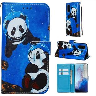 For Galaxy S20 Colored Drawing Pattern Plain Weave Horizontal Flip Leather Case with Holder & Card Slot & Wallet&Lanyard(Undersea Panda)