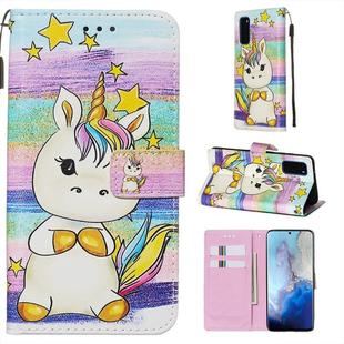 For Galaxy S20 Colored Drawing Pattern Plain Weave Horizontal Flip Leather Case with Holder & Card Slot & Wallet&Lanyard(Spiral Pony)
