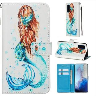 For Galaxy S20 Colored Drawing Pattern Plain Weave Horizontal Flip Leather Case with Holder & Card Slot & Wallet&Lanyard(Mermaid)