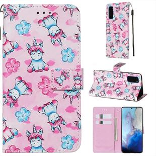 For Galaxy S20 Colored Drawing Pattern Plain Weave Horizontal Flip Leather Case with Holder & Card Slot & Wallet&Lanyard(Cherry Blossom Panda)
