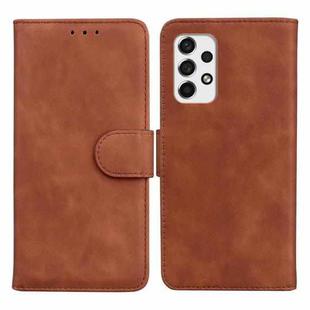 For Samsung Galaxy A53 5G Skin Feel Pure Color Flip Leather Phone Case(Brown)