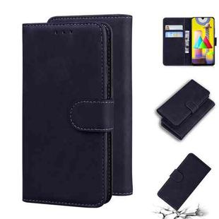 For Samsung Galaxy M31 Skin Feel Pure Color Flip Leather Phone Case(Black)