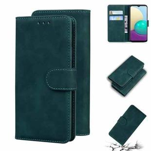 For Samsung Galaxy A02 / M02 Skin Feel Pure Color Flip Leather Phone Case(Green)
