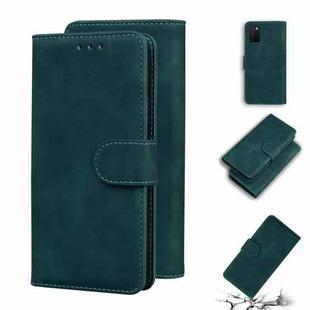 For Samsung Galaxy A03s 164.2mm Skin Feel Pure Color Flip Leather Phone Case(Green)