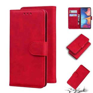 For Samsung Galaxy A10e / A20e Skin Feel Pure Color Flip Leather Phone Case(Red)