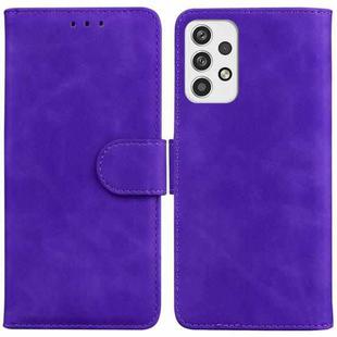 For Samsung Galaxy A23 Skin Feel Pure Color Flip Leather Phone Case(Purple)