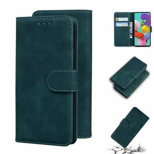For Samsung Galaxy A71 4G Skin Feel Pure Color Flip Leather Phone Case(Green)