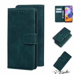 For Samsung Galaxy A31 Skin Feel Pure Color Flip Leather Phone Case(Green)
