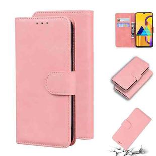 For Samsung Galaxy M30s / M21 Skin Feel Pure Color Flip Leather Phone Case(Pink)
