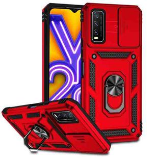 For vivo Y20 Sliding Camshield Holder Phone Case(Red)