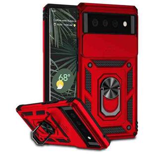 For Google Pixel 6 Sliding Camshield Holder Phone Case(Red)