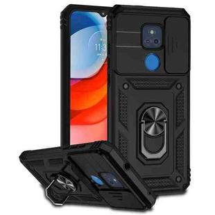 For Motorola Moto G Play Sliding Camshield Holder Phone Case(Black)