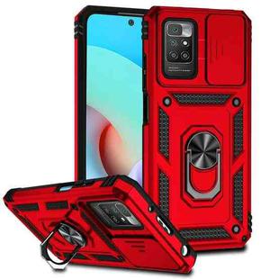 For Xiaomi Redmi 10 Sliding Camshield Holder Phone Case(Red)