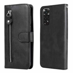 For Xiaomi Redmi Note 11 4G(Global)/Redmi Note 11s 4G(Global) Fashion Calf Texture Zipper Horizontal Flip Leather Case(Black)