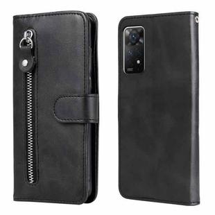 For Xiaomi Redmi Note 11 Pro 4G/Redmi Note 11 Pro 5G(Global)/Redmi Note 11E Pro Fashion Calf Texture Zipper Horizontal Flip Leather Case(Black)