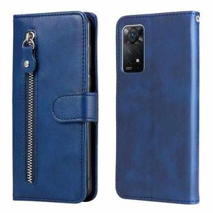 For Xiaomi Redmi Note 11 Pro 4G/Redmi Note 11 Pro 5G(Global)/Redmi Note 11E Pro Fashion Calf Texture Zipper Horizontal Flip Leather Case(Blue)