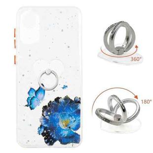 For Samsung Galaxy A03 Core Starry Sky Epoxy TPU Phone Case with Ring Holder(Blue Butterfly)