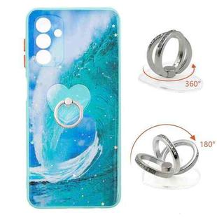 For Samsung Galaxy A13 5G Starry Sky Epoxy TPU Phone Case with Ring Holder(Waves)