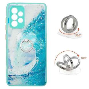 For Samsung Galaxy A53 5G Starry Sky Epoxy TPU Phone Case with Ring Holder(Waves)