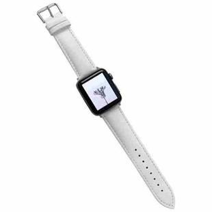 Glossy Leather Watch Band For Apple Watch Series 8&7 41mm / SE 2&6&SE&5&4 40mm / 3&2&1 38mm(White)