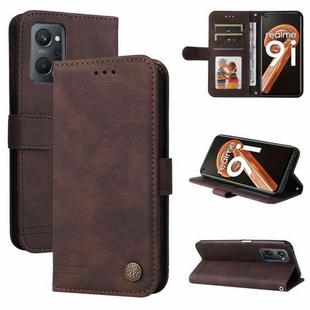 For OPPO Realme 9i / A36 4G / A76 4G(Global) Skin Feel Life Tree Metal Button Horizontal Flip Leather Case(Brown)