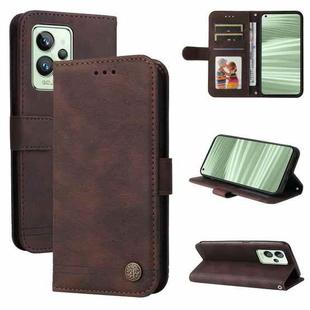 For OPPO Realme GT2 Pro Skin Feel Life Tree Metal Button Horizontal Flip Leather Case(Brown)