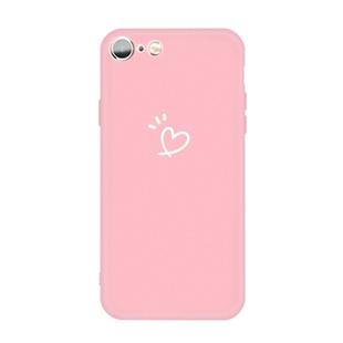 For iPhone 6s / 6 Three Dots Love-heart Pattern Colorful Frosted TPU Phone Protective Case(Pink)