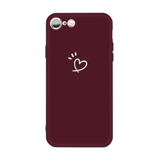 For iPhone 6s / 6 Three Dots Love-heart Pattern Colorful Frosted TPU Phone Protective Case(Wine Red)