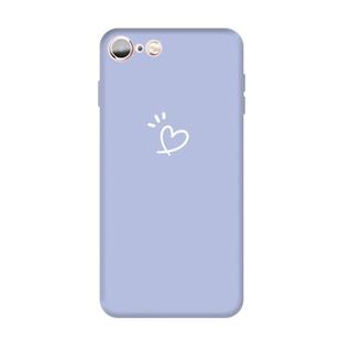 For iPhone 6s / 6 Three Dots Love-heart Pattern Colorful Frosted TPU Phone Protective Case(Light Purple)
