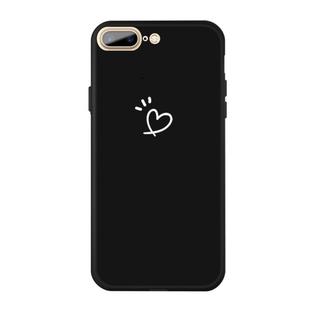 For iPhone 8 Plus / 7 Plus Three Dots Love-heart Pattern Colorful Frosted TPU Phone Protective Case(Black)