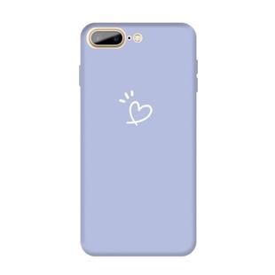For iPhone 8 Plus / 7 Plus Three Dots Love-heart Pattern Colorful Frosted TPU Phone Protective Case(Light Purple)
