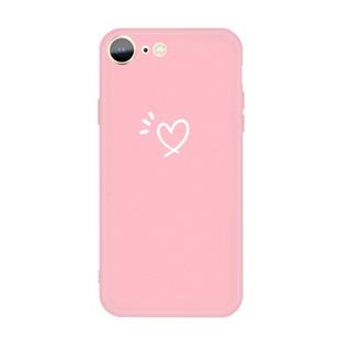 For iPhone SE 2022 / SE 2020 / 8 / 7 Three Dots Love-heart Pattern Colorful Frosted TPU Phone Protective Case(Pink)