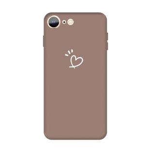 For iPhone SE 2022 / SE 2020 / 8 / 7 Three Dots Love-heart Pattern Colorful Frosted TPU Phone Protective Case(Khaki)