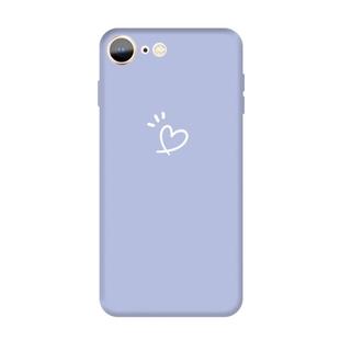 For iPhone SE 2022 / SE 2020 / 8 / 7 Three Dots Love-heart Pattern Colorful Frosted TPU Phone Protective Case(Light Purple)