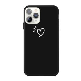 For iPhone 11 Pro Three Dots Love-heart Pattern Colorful Frosted TPU Phone Protective Case(Black)