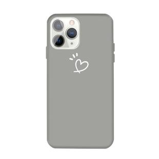 For iPhone 11 Pro Max Three Dots Love-heart Pattern Colorful Frosted TPU Phone Protective Case(Gray)