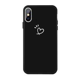 For iPhone X / XS Three Dots Love-heart Pattern Colorful Frosted TPU Phone Protective Case(Black)