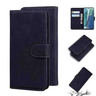 For Samsung Galaxy Note20 Skin Feel Pure Color Flip Leather Phone Case(Black)