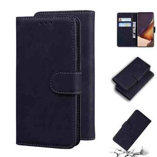 For Samsung Galaxy Note20 Ultra Skin Feel Pure Color Flip Leather Phone Case(Black)