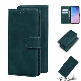 For Samsung Galaxy S10 Skin Feel Pure Color Flip Leather Phone Case(Green)