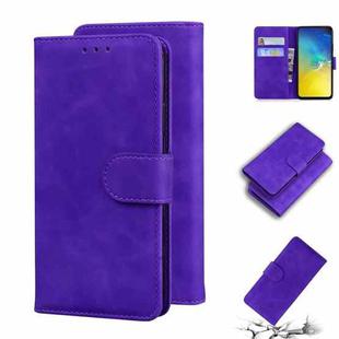For Samsung Galaxy S10e Skin Feel Pure Color Flip Leather Phone Case(Purple)