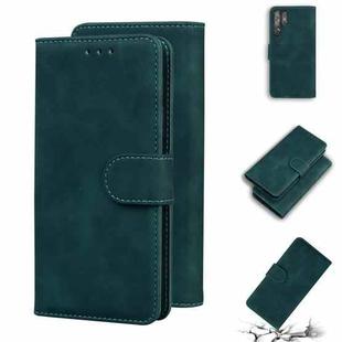 For Samsung Galaxy S22 Ultra 5G Skin Feel Pure Color Flip Leather Phone Case(Green)