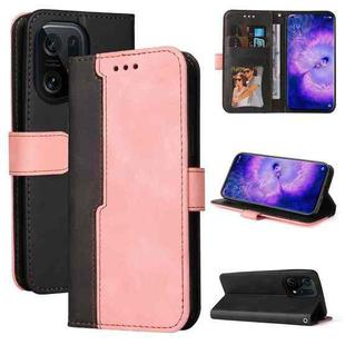 For OPPO Find X5 Stitching-Color Horizontal Flip Leather Case(Pink)